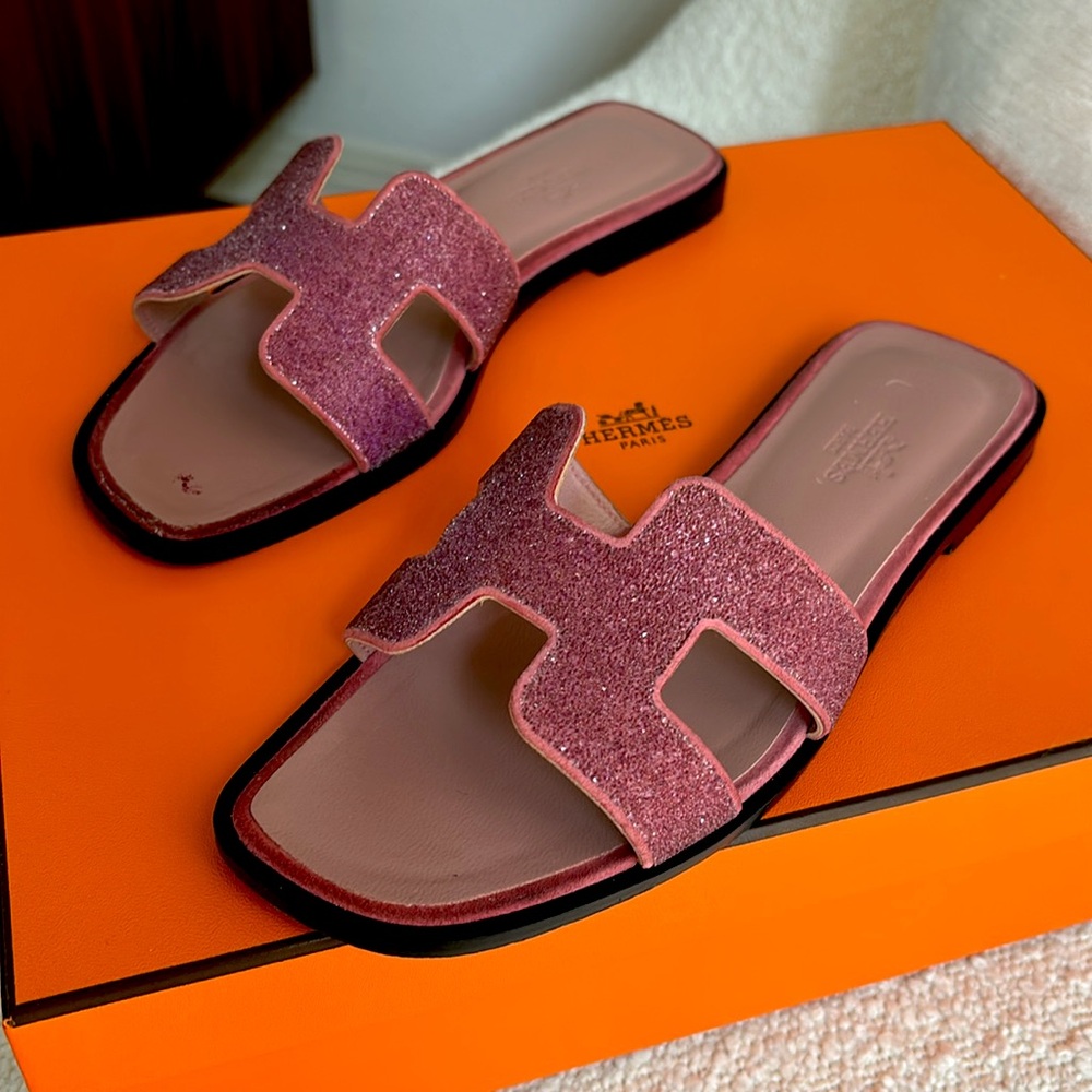 Hermes H slide pink